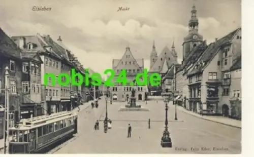 06295 Eisleben Markt Strassenbahn o 17.10.1906