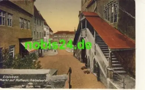 06295 Eisleben Markt Rathaus Giebelseite o 1922