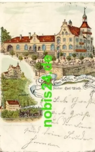 04741 Rosswein Wettin Schlösschen Litho o 12.5.1900