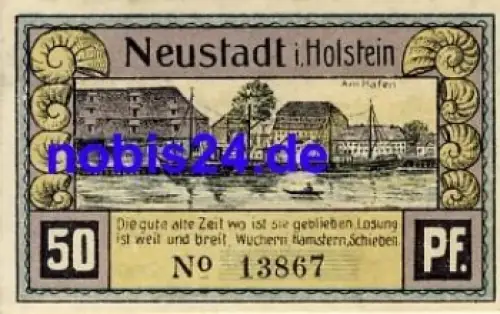23730 Neustadt Holstein Notgeld 50 Pfennige um 1921