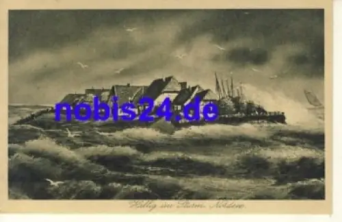 25859 Hallig Hooge Sturm Künstlerkarte o 1925