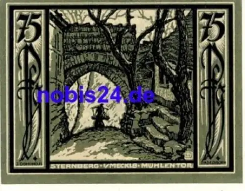 19406 Sternberg Notgeld 75 Pfennige 1922