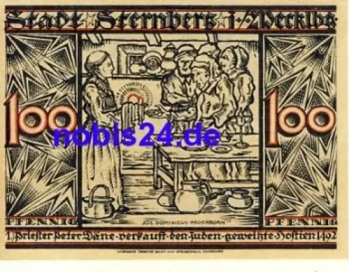 19406 Sternberg Notgeld 100 Pfennige 1922