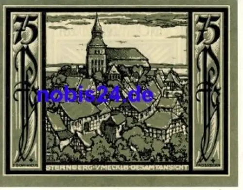 19406 Sternberg Notgeld 75 Pfennige 1922