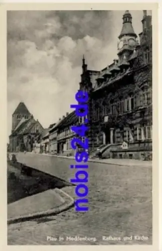 19395 Plau am See Rathaus Kirche *ca.1957