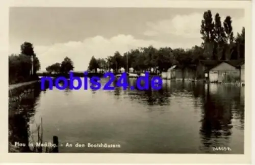 19395 Plau am See an den Bootshäusern o 1957