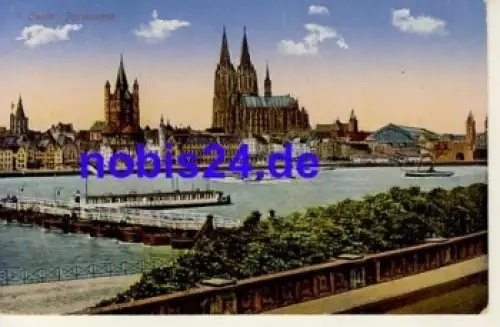 Köln Totale mit Badeanstalt *ca.1920