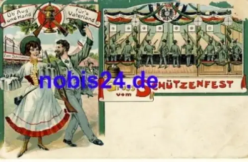 01623 Rüsseina Litho 25.Vogelschießen *1914