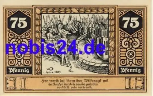 19336 Wilsnack Notgeld 75 Pfennige 1922