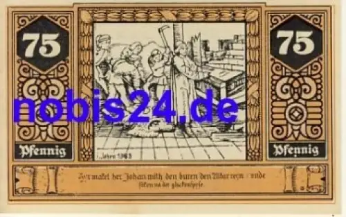 19336 Wilsnack Notgeld 75 Pfennige 1922