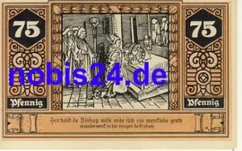 19336 Wilsnack Notgeld 75 Pfennige 1922