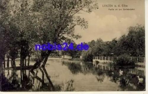 19309 Lenzen Partie Amtsbrücke o 1912