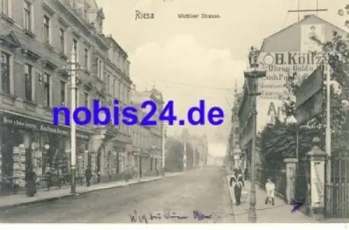 01587 Riesa Elbe Wettiner Strasse Reklame o 1910