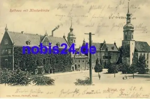 01587 Riesa Elbe Rathaus Klosterkirche o 1903