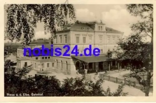 01587 Riesa Elbe Am Bahnhof *ca.1940