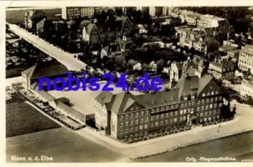 01587 Riesa Elbe Luftbildaufnahme o 1943