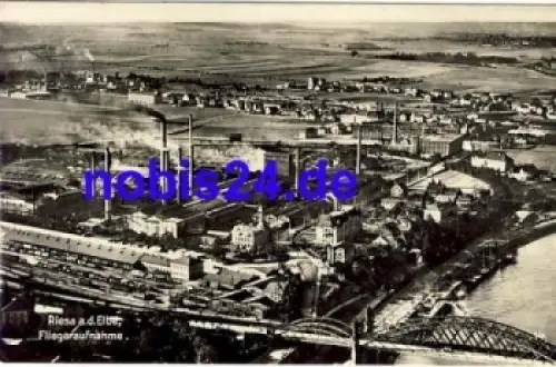 01587 Riesa Elbe Luftbildaufnahme o 1938