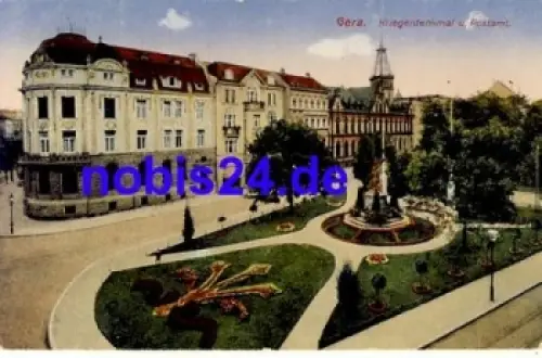 Gera Postamt Kriegerdenkmal *ca.1915