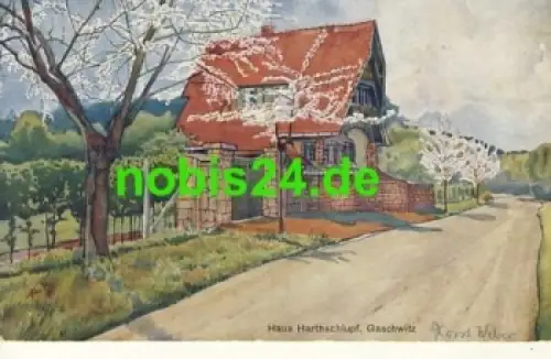 04416 Gaschwitz Haus Harthschlupf Künstlerkarte o 1910