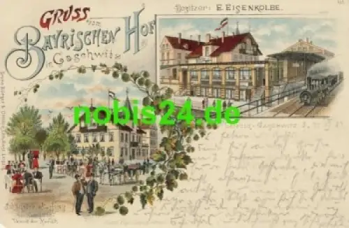 04416 Gaschwitz Litho Bahnhof Gasthaus o 12.6.1902