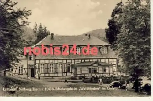 06547 Stolberg FDGB Heim Waldfrieden Auto o 1960