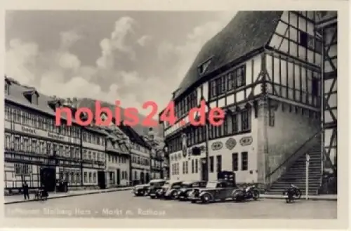 06547 Stolberg Harz Markt Autos *ca.1955