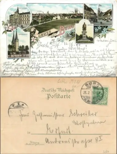 39288 Burg bei Magdeburg Litho o 26.2.1899