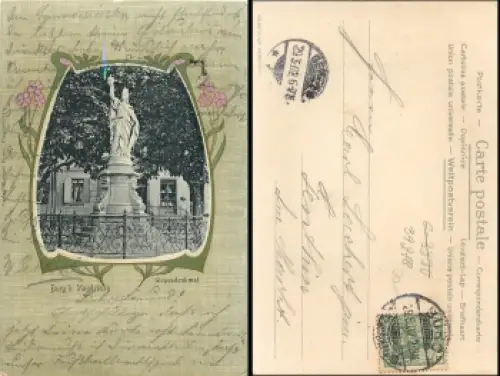 39288 Burg bei Magdeburg Siegesdenkmal Jugendstil o ca.1902