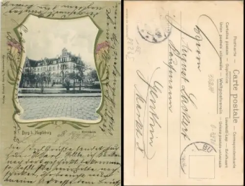 39288 Burg bei Magdeburg  Kreishaus Jugendstil o ca.1904