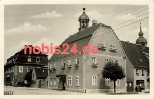 06906 Pretzsch Elbe Rathaus Ansichtskarte *ca.1955