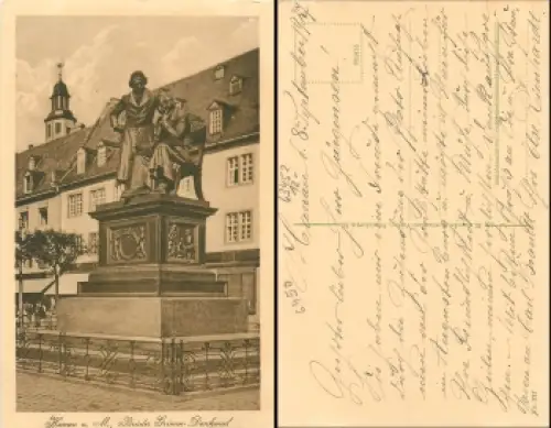 63450 Hanau Main Brüder Grimm Denkmal gebr. 1927