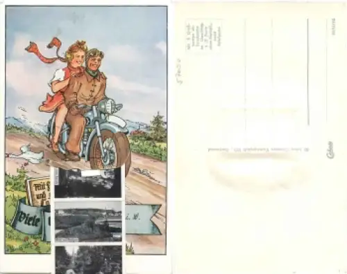 Siegen Westfalen Motorradfahrer mit Leporello * ca.1950