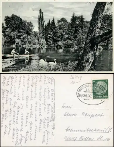 36448 Bad Liebenstein Elisabethpark Bahnpoststempel Immelborn-Steinbach Zug 2600 o 15.10.1937