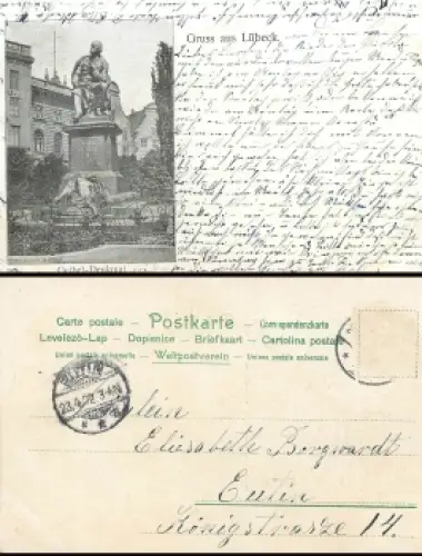 Lübeck Geibel Denkmal o 23.4.1902