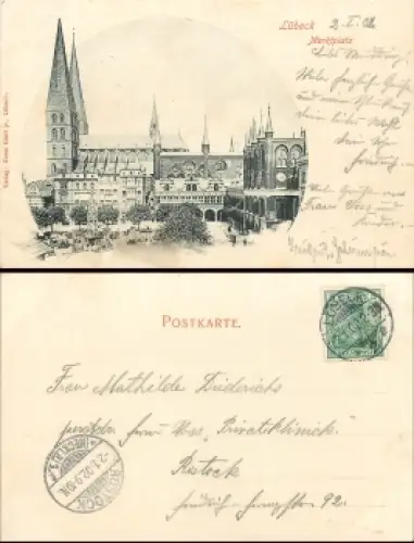 Lübeck Marktplatz o 2.1.1902