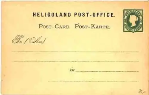 Helgoland Ganzsache 5 Pfennig 2mm Einriss