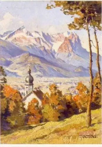 82467  Garmisch St. Anton Künstlerkarte Hans Maurus * ca. 1930