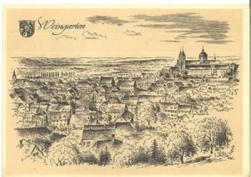 88250 Weingarten Künstlerkarte Ludwig Schäfer-Grohe * ca. 1950