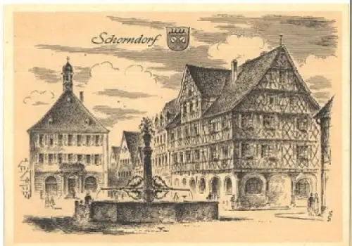 73614 Schorndorf Künstlerkarte Ludwig Schäfer-Grohe * ca. 1950