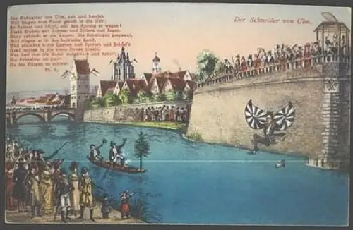 Ulm "der Schneider von Ulm" Künstlerkarte Fluck * ca. 1920