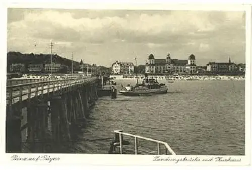 18609 Binz Insel Rügen Landungsbrücke mit Kurhaus o 3.8.1931