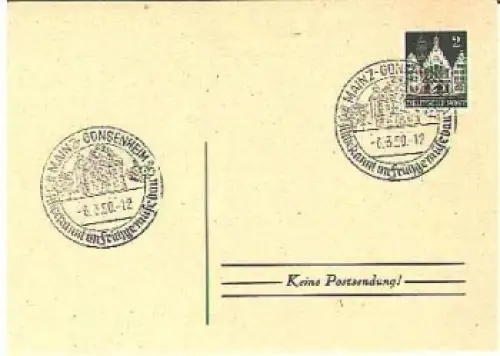 Mainz-Gonsenheim Sonderstempel  "Altbekannt im Frühgemüsebau" o 6.3.1950