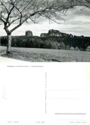 01814 Falkenstein und Schrammsteine Kletterfelsen Sächsische Schweiz *1977 Hanich2345