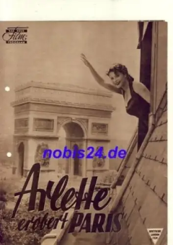 Arlette erobert Paris mit Johanna Matz Paul Dahlke Karlheinz Böhm Das Neue Filmprogramm