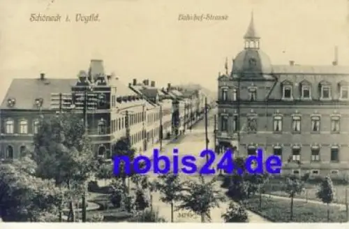 08261 Schöneck Vogtland Bahnhofstrasse o 1913