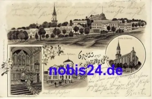 08261 Schöneck Vogtland Hotel Rathaus Litho o 1900