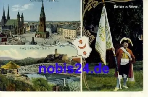 Halle Saale Hallore mit Fahne o 1925