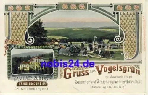 08209 Vogelsgrün mit Gasthaus o 1911