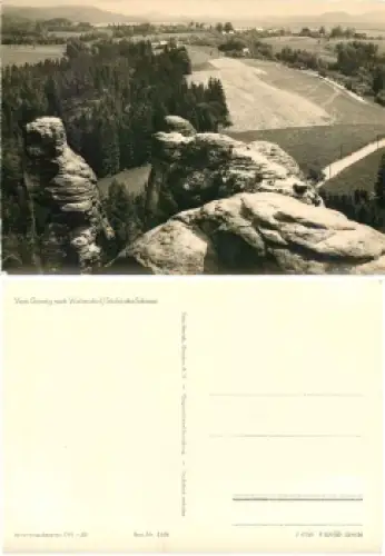 01824 Gamrig Kletterfelsen nach Waltersdorf Sächsische Schweiz  *1961 Hanich1348