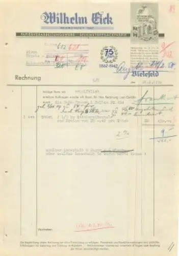 Bielefeld Papierverarbeitungswerk Wilhelm Eick Briefkopf 1950